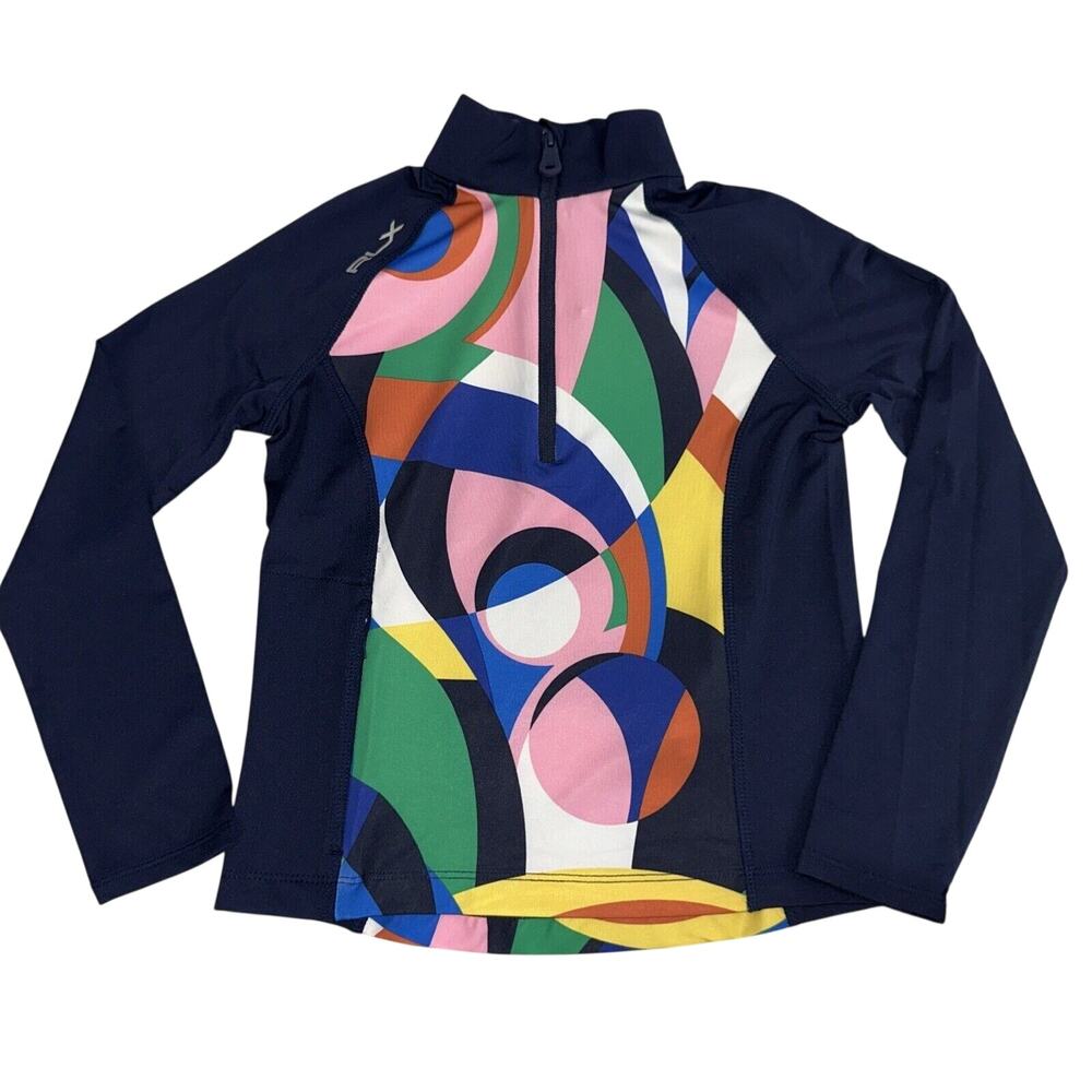 RLX Ralph Lauren Pullover Shirt Golf Girls Half Zip 6 New Multicolor Preppy